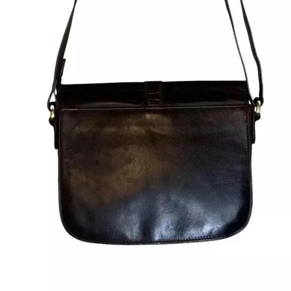 Estalon Brown Leather Multi Pocket Crossbody Travel Purse Sling Saddle Satchel - Picture 3 of 12